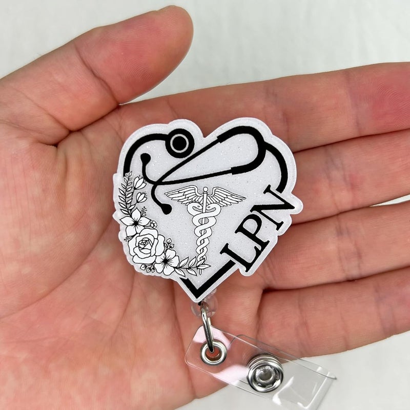 Bydevia LPN Badge Reel Retractable for Licensed Practical Nurse & Medical Worker, Funny LPN Graduation Gifts, Licensed Practical Nurse Accessories for Work, ID Name Badge Holder with Alligator Clip | Acrylic - Image 3